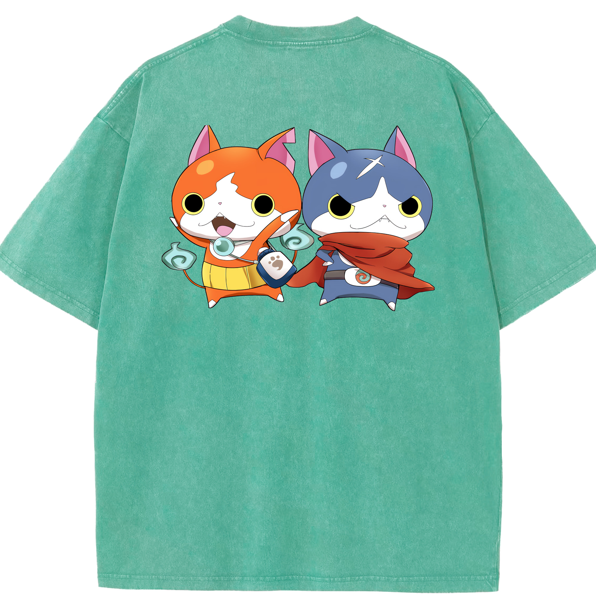 （画像用） 妖怪ウォッチ Yo-kai Watch 綿100% ヴィンテージ風 半袖Tシャツ（背面プリント）